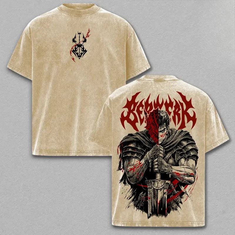 T-shirt Guts — Berserk Oversize Retro Washed Unisexe