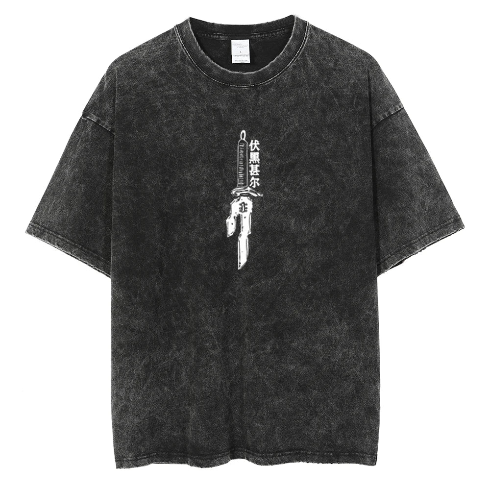 T-shirt Berserk — Logo Death Metal Washed Coton Oversize