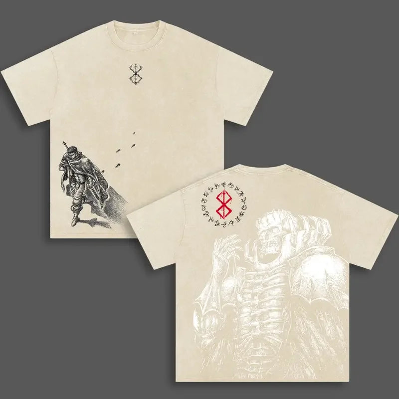 T-shirt Skull Knight — Berserk Oversize Vintage Washed