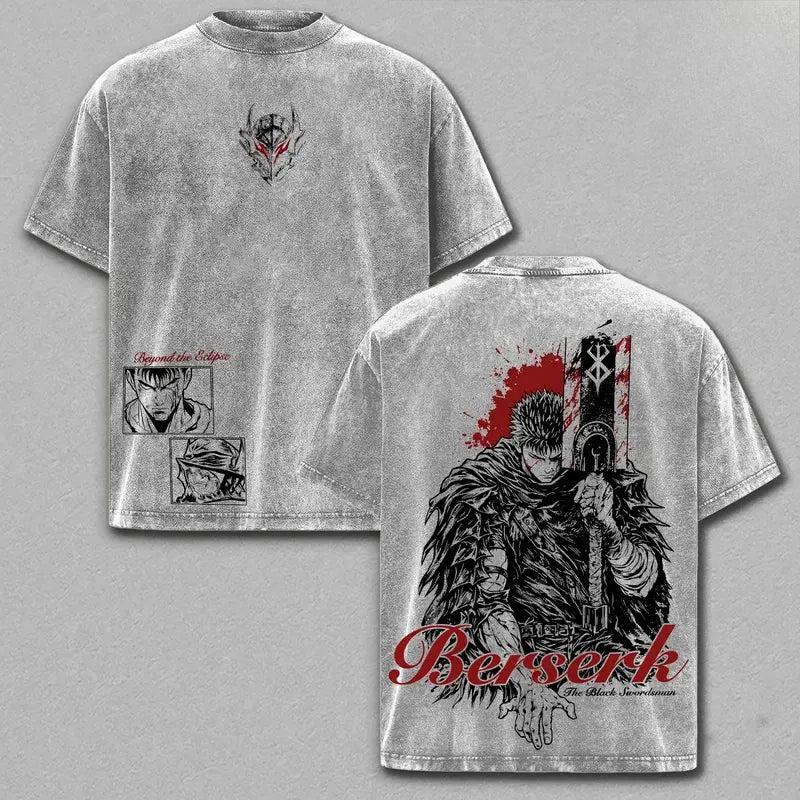 T-shirt Guts Berserk — Manga Tee Casual Vintage Washed