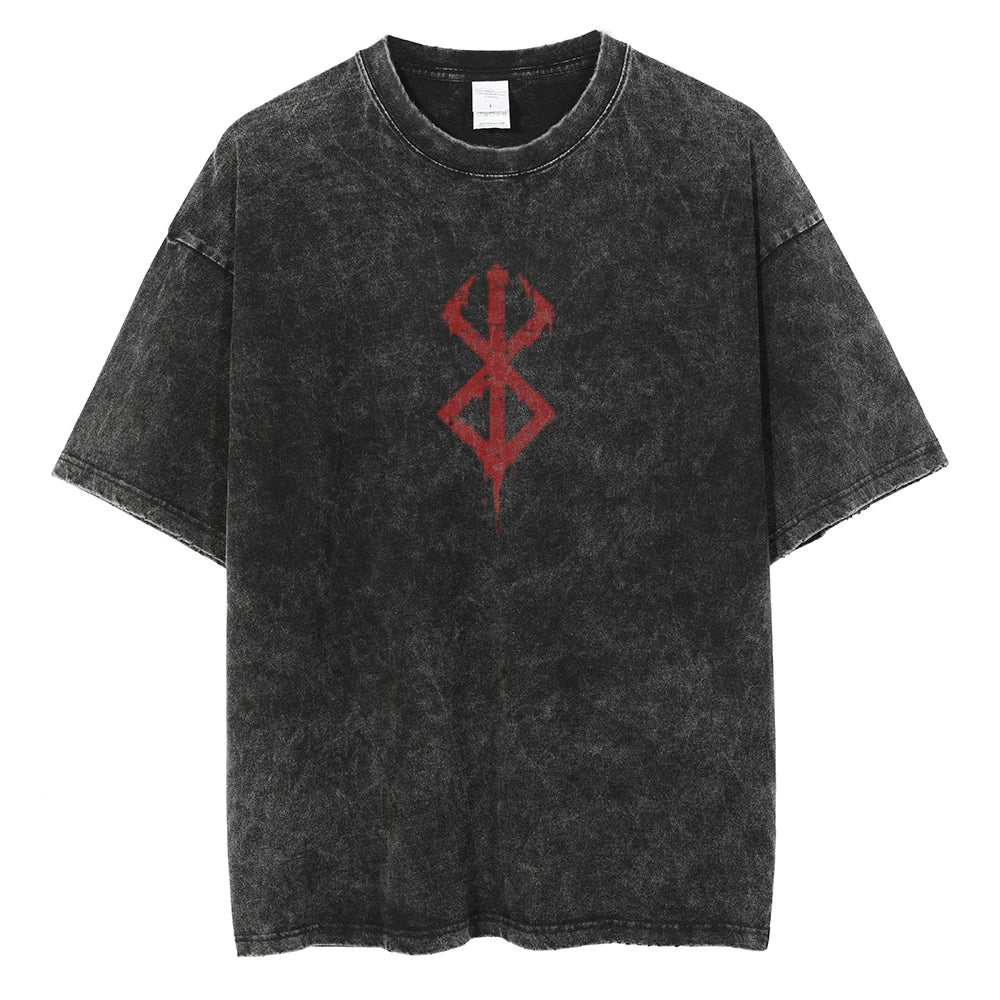 T-shirt Berserk — Logo Death Metal Washed Coton Oversize