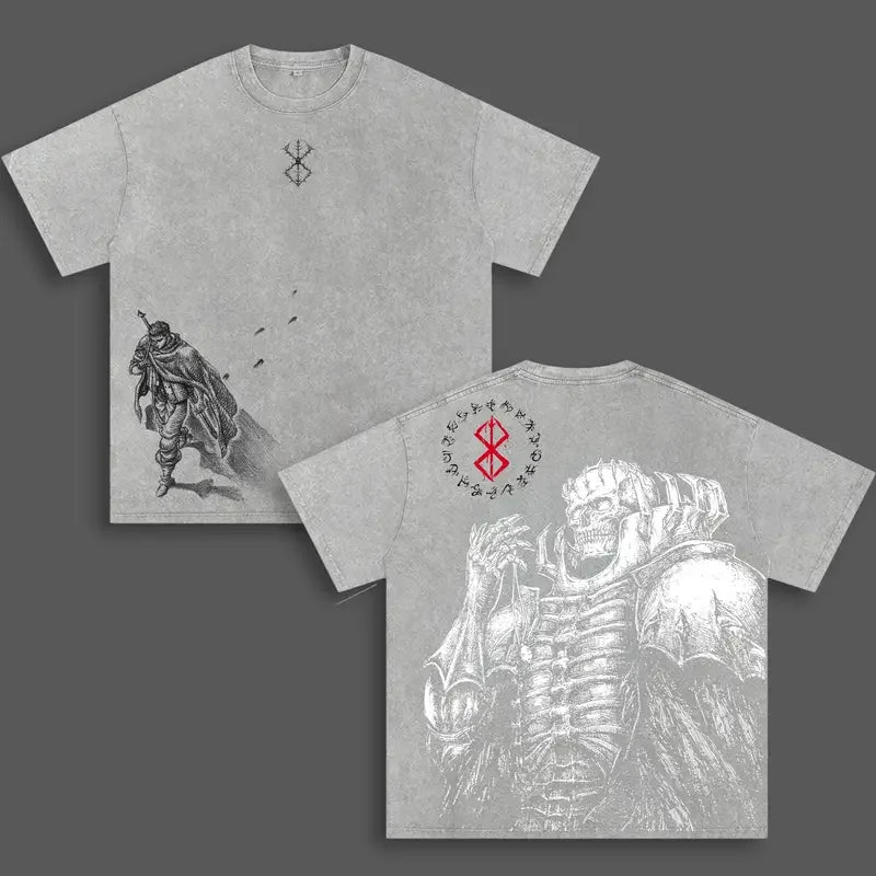 T-shirt Skull Knight — Berserk Oversize Vintage Washed