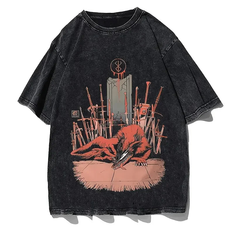 T-shirt Guts Berserk — Oversize Washed Coton Unisexe