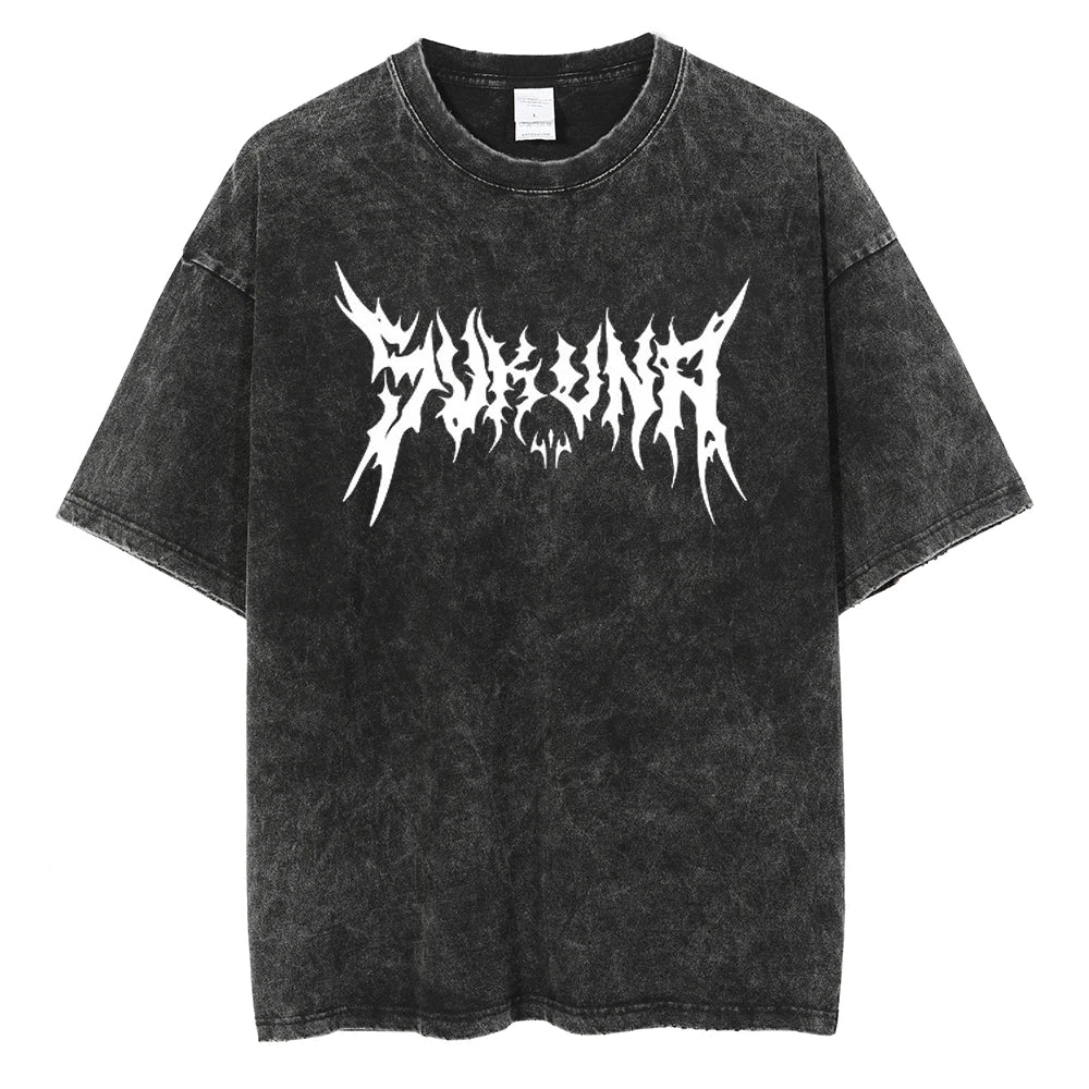 T-shirt Berserk — Logo Death Metal Washed Coton Oversize