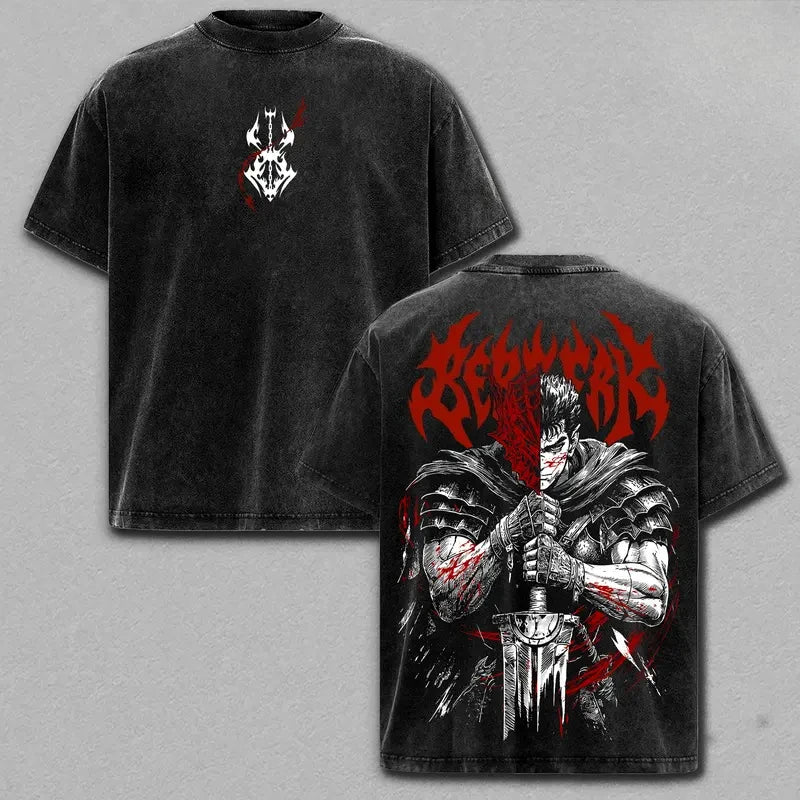 T-shirt Guts — Berserk Oversize Retro Washed Unisexe