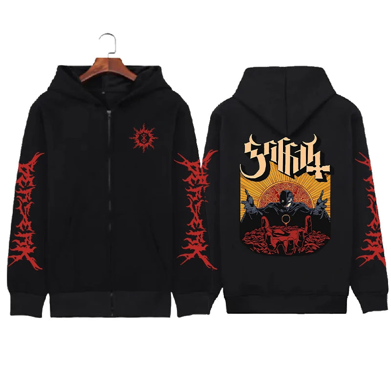 Hoodie Zippé Skull Berserk — Sweatshirt Fleece Graphic Unisexe